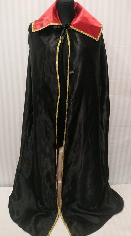 2-dielny kostým upír, plášť golierom a maska upíra,