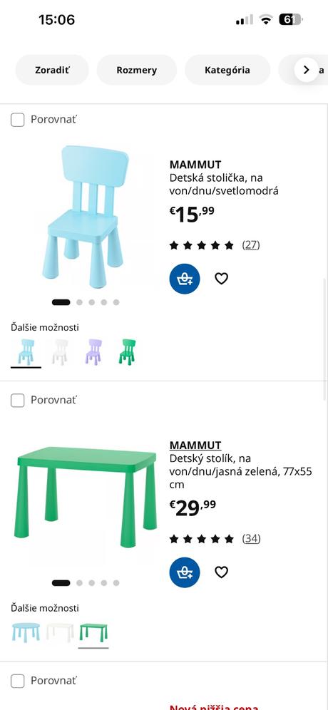 Ikea mammut detské sedenie stol a stolíčky,