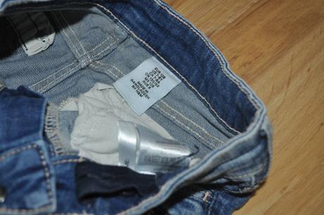 Elastické riflové kraťasy, h&m,128