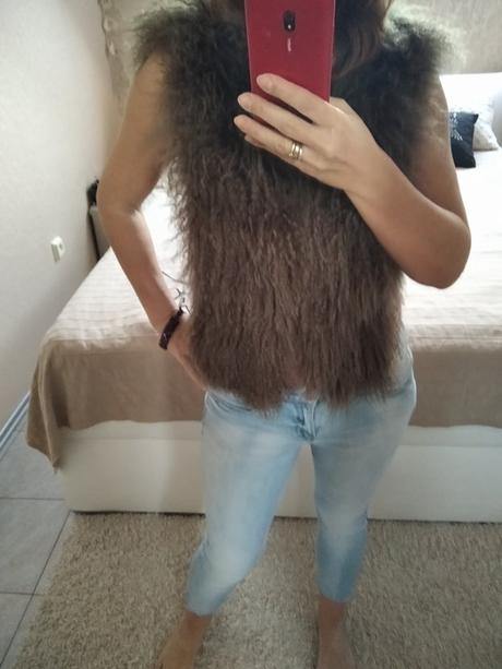Kožušinová vesta, s