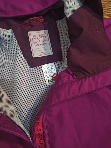 Nepremokava vetrovka, nenosená 152-160veľk., decathlon,152