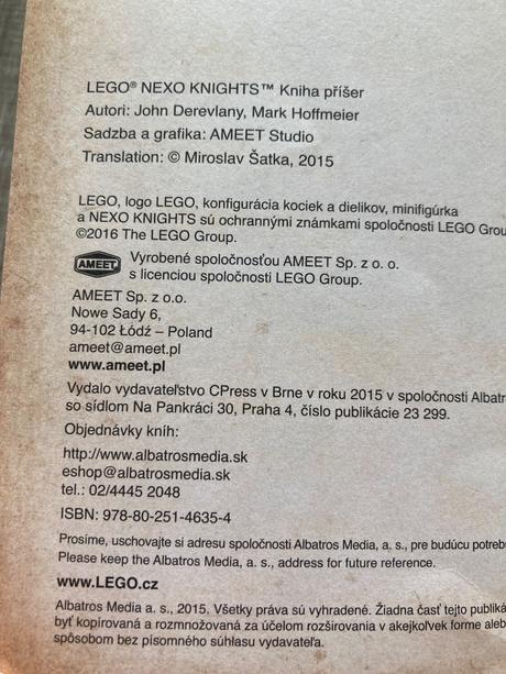 Lego nexo knights kniha príšer, 