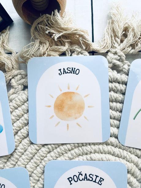 Počasie - slovenské vzdelávacie kartičky,