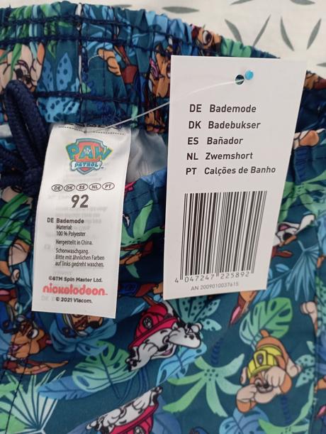 Chlapčenské plavecké šortky paw patrol, nickelodeon,92