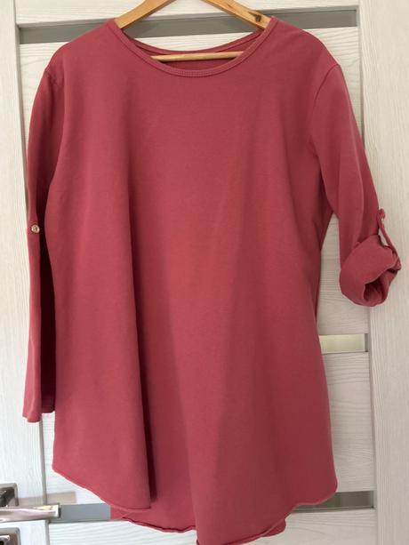 Predĺžené tričko s roll up rukávmi, xl