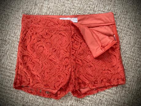 Čipkované kraťasy s vysokým pásom, fishbone,s