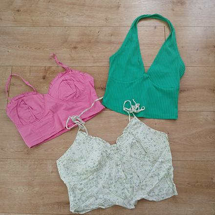 3x crop top na leto, bershka,m