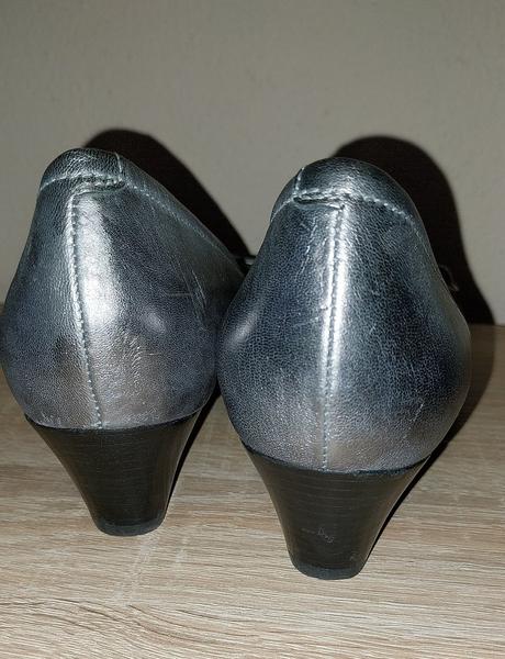 Šedo- strieborné lodičky zn. ecco, ecco,36