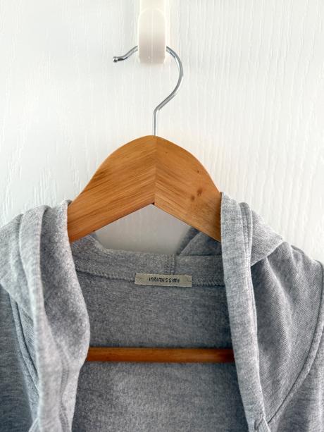 Sivá dlhá mikina na zips s kapucňou intimissimi, intimissimi,s