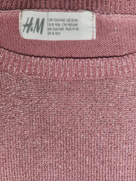 Ružový svetrík h&m veľ. 134/140, h&m,134