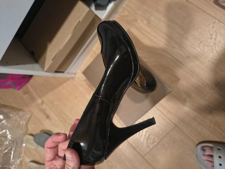 Kožené lakované lodičky, tamaris,38