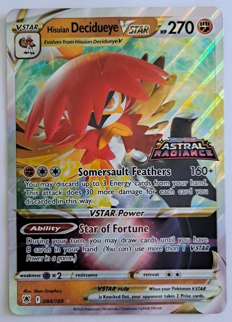 Pokémon jumbo karta hisuian decidueye vstar, 
