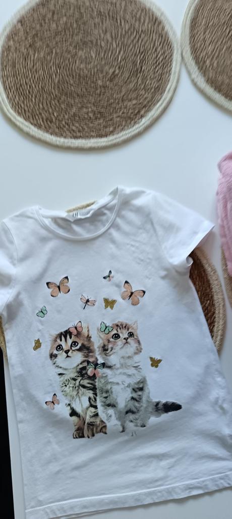 Tričko s mačiatkami, h&m,140