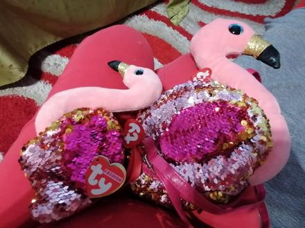 Krásna flitrova kabelka plameniak, 