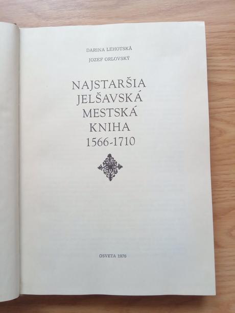 Najstaršia jelšavská mestská kniha,