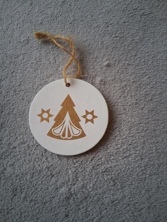 Drevená ozdoba hviezda stromček vianoce dekorácia, 