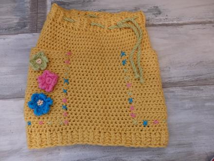 Pletená handmade suknička s návlekmi 5/8 rokov, 128