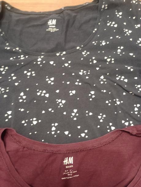 Tehotenské tričká hm 2ks veľkosť l, h&m,l