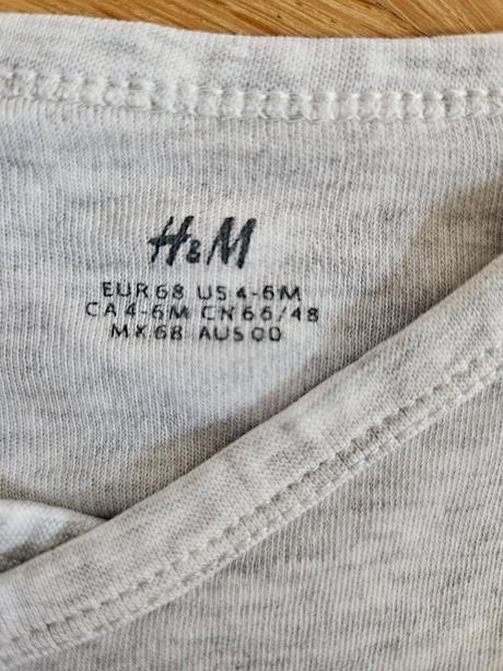 2x h&m body sivé zavinovacie 68, h&m,68