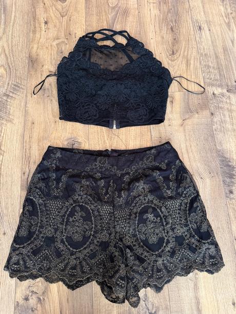 Čipkovany crop top, river island,m