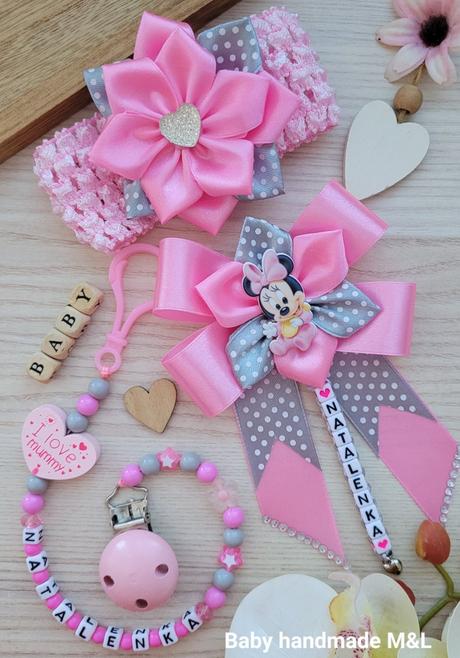 Šnúrka na cumlik a mašla na kočík disney,