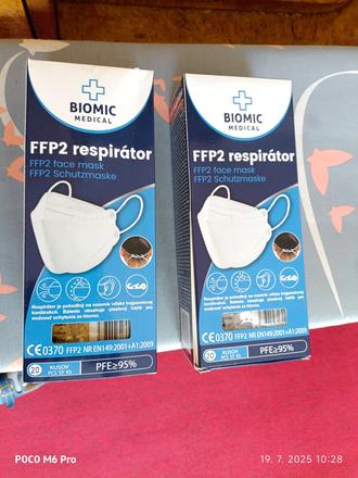 Respirátory ffp2 telové a šedé,