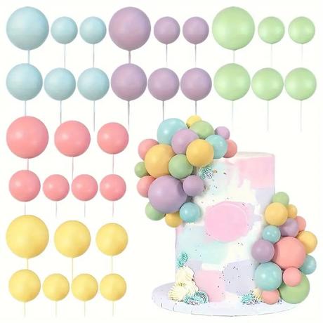 Tortový zápich guličky pastel 01 (108ks) - skladom,