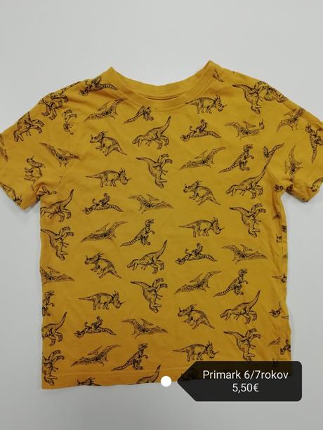 Tričko s dinosaurami, primark,122