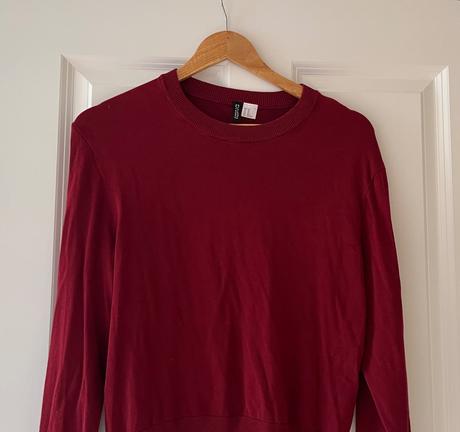 Bordový sveter/pulover, h&m, xs/34, h&m,xs