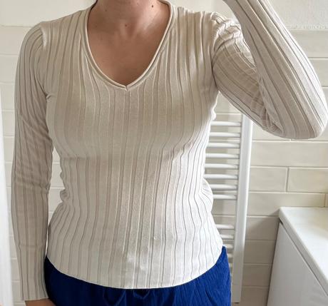 Krémové tričko, c&a, xs/34, c&a,xs