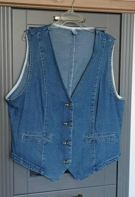 Riflová vesta, bonprix,<50