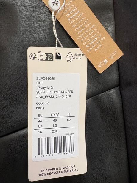 Čierna sukňa s koženkou xl, xl