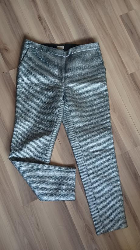 Strieborné nohavice, h&m,36