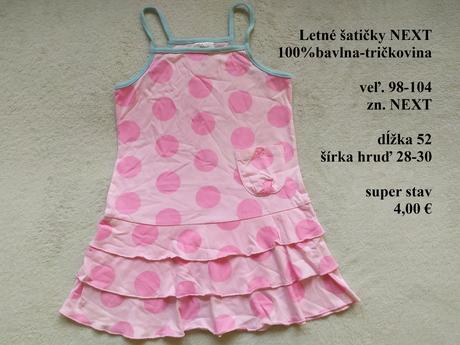 Letné bodkové šatičky next, next,104