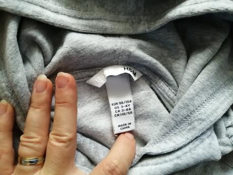 Šedá velúrová mikina so srdiečkom, h&m,98