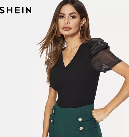 Krátke / crop tričko shein, m