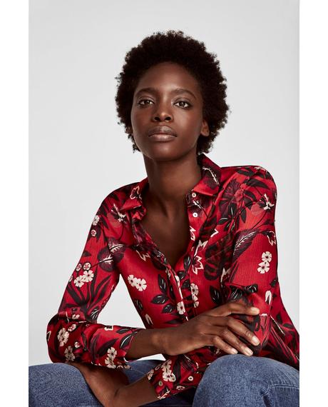 Zara vinova bluzka s kvetmi vel.s, zara,s