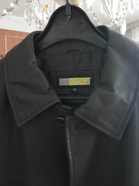 Pánsky kožený kabát-nový, nenosený, 52