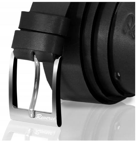 Pánsky kožený opasok reverse čierna,