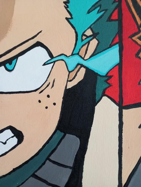 Ručne maľovaný obraz - bakugo x deku,