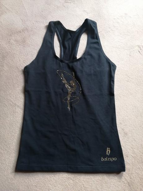 Čierne tielko na gymnastiku č. 152-8cm, 152