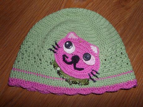 Háčkovaná čiapka s mačkou, 86