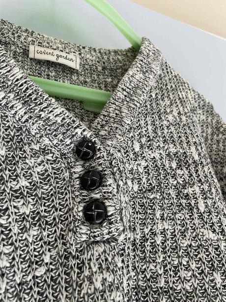 Bavlneno-ľanový melírovaný pulóver over size l/xl, xxl