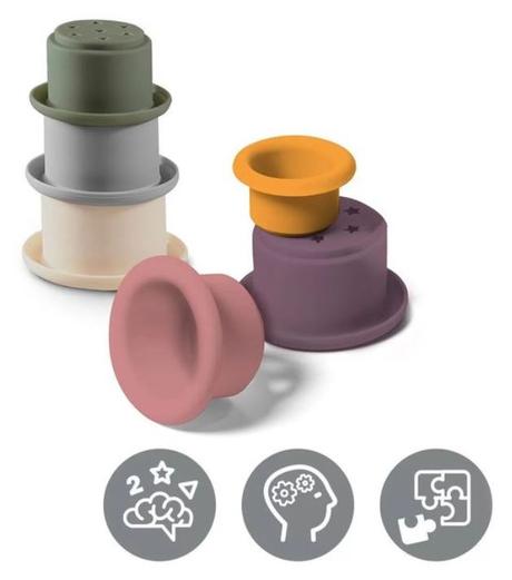 Babyono edukačná silikónová hračka do kúpeľa cup, 