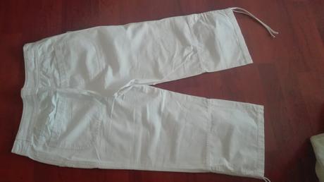 3/4 biele platenne nohavice, m