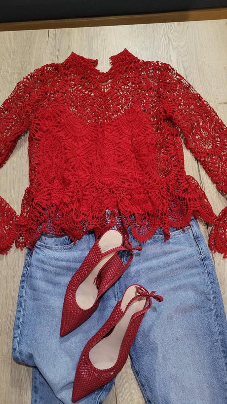 Čipkovaný top zara, zara,m