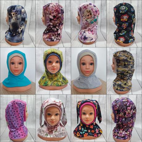 Kukla dvojvrstvová s ušami - rôzne farby, 50 - 158