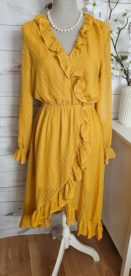 Krásne horčicové šaty, h&m,38
