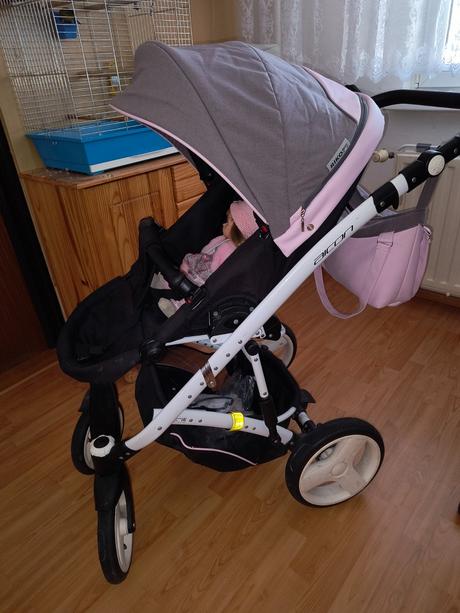 Ružový kočiar riko aicon trojkombinacia s prísluše, riko