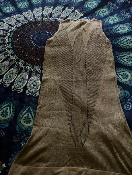 Sivé úpletové šaty, s